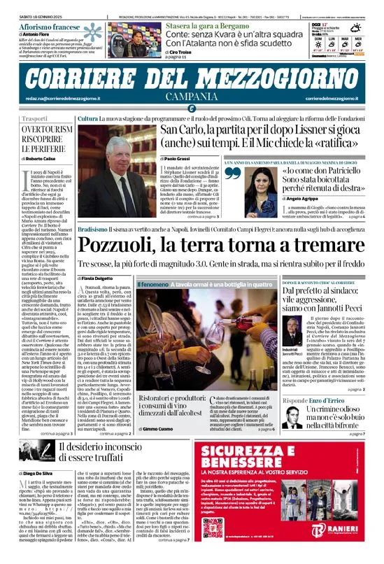 Prima-pagina-corriere del mezzogiorno-del-2025-01-18